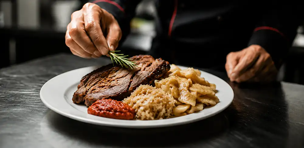 Domaće jelo iz kuhinje Buffet Zrinski — kontinentalna hrvatska tradicija